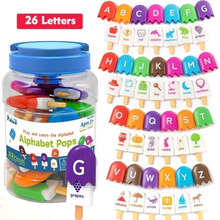 Alphabet pops (ice-blocks)